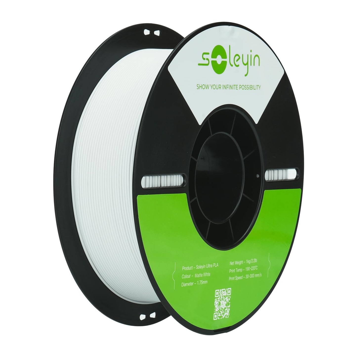 SOLEYIN Matte PLA Filament 1.75mm, 3D Printer Filament 30-300mm/s Printing Speed, Dimensional Accuracy +/- 0.02mm, 1kg Cardboard