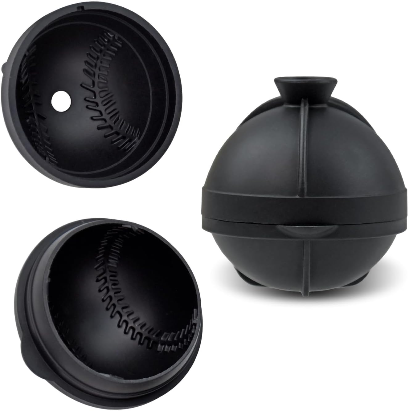 Bangp Baseball Ice Cube Molds Set of 6,Whiskey Round Ice Cube Molds,Novelty Sphere Ice Molds Create 2.5 Inch Baseball Shaped Ice Balls - Each Stone Keeps Your Drinks Cool and Unique,for Men and Women