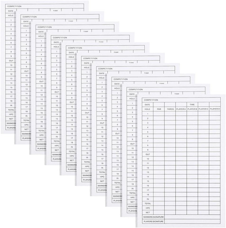 30pcs Golf Scorecards Durable Coated Paper Score Record Tools for Keeping Lightweight and Portable Design for Golf Courses and Statistics Tracking