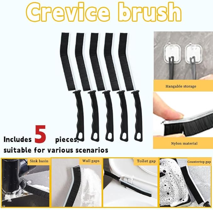 Crevice Cleaning Brush，12Pcs Multifunctional Hard Bristle Cleaning Tool with Rubber Gloves for Kitchen, Bathroom,Corner, Grout, Sink,Toilet, Window Track, Bathtub, Vehicle, Faucets