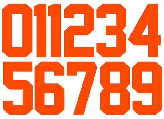 Numbers Kit(0-9),10" Tall for Sports T-Shirt Jersey Football Baseball,Iron On, Heat Transfer, Team,t-Shirt(Style A) (Orange(0-9))