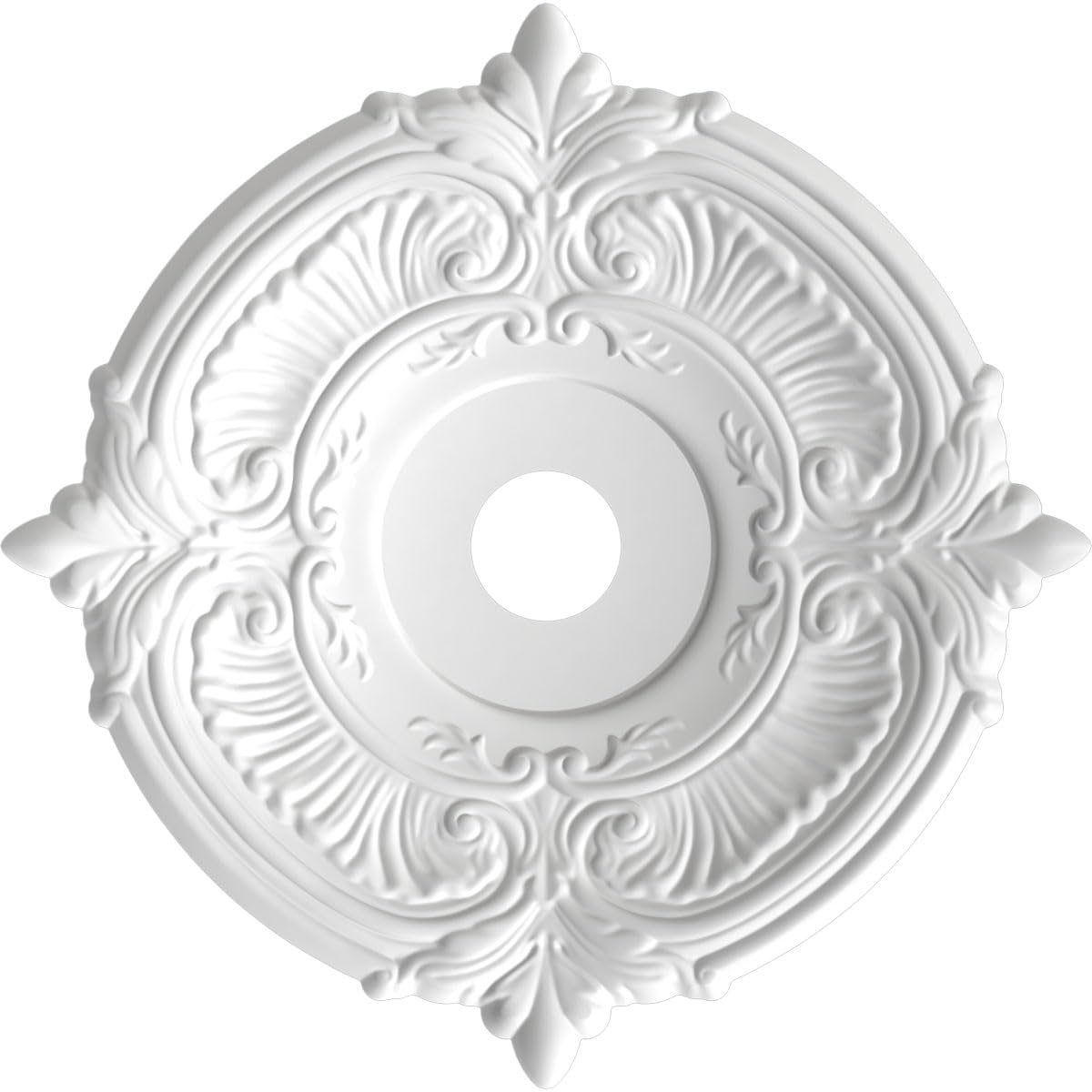 Ekena Millwork Cmp22Atbgl Attica Thermoformed Pvc Ceiling Medallion (Fits Canopies Up To 7 3/4), 22Od X 3 1/2Id X 1P, Bright Coa