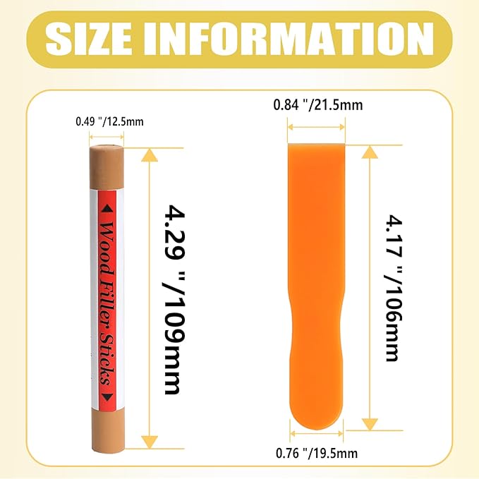 Wood Filler Sticks, 20 Colors Wood Repair Wax Crayons Furniture Markers Touch Up Kit for Repairing Scratches, Dents, Cracks, Holes in Wooden Floors and Furniture, Light Color Series