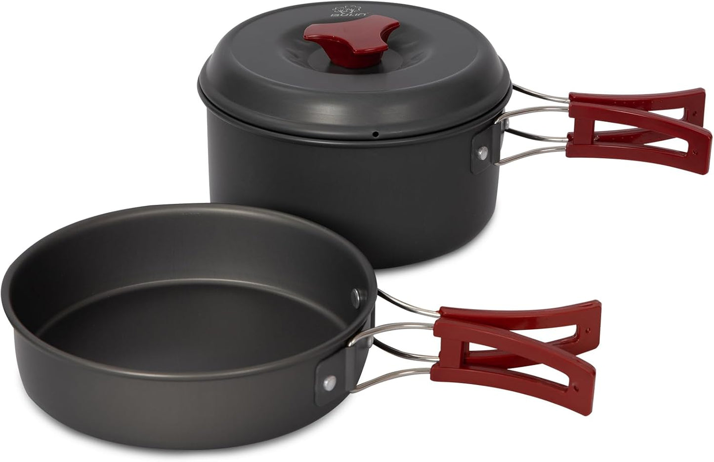 Bulin 24/13/11/8/4 PCS Camping Cookware Mess Kit Lightweight Backpacking Cooking Set Outdoor Cook Gear for Family Hiking, Picnic(Kettle, Pot, Frying Pan, Bowls, Plates, Spoon)