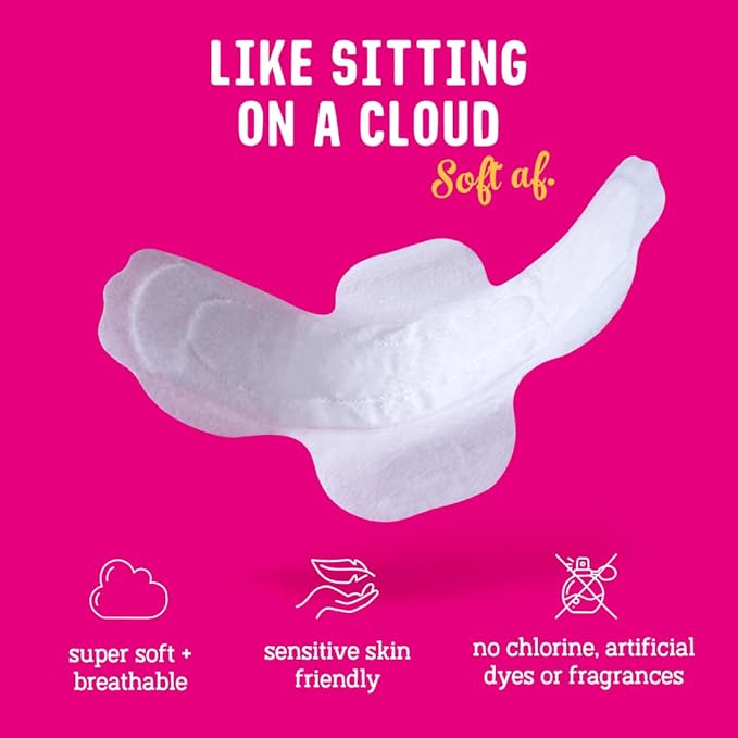 Flo - Day + Night Menstrual Pads (14 Day + 10 Night) - Winged + Ultra Thin - Natural, Absorbent, Soft, & Breathable - Organic Bamboo Period Pads for Women - Plant Based - Vegan & Cruelty Free