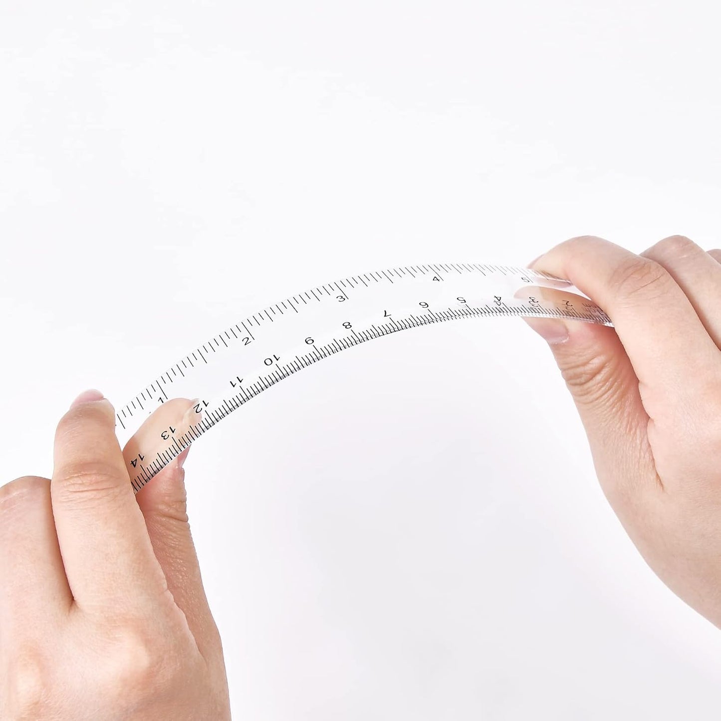 Clear Plastic 6 Inch+12 Inch Straight Ruler, Shatterproof With Inches and Centimeters for School, Classroom, Home, or Office (2pcs)