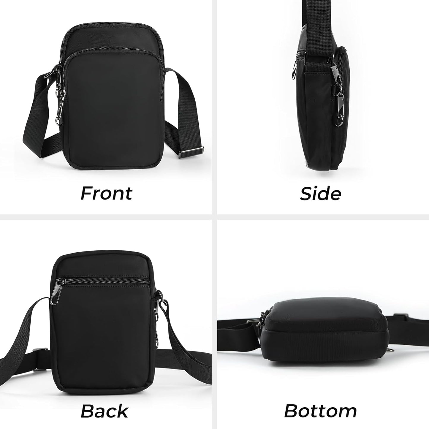 BROADREAM Small Crossbody Bag Men Women, Anti-Theft Crossbody Sling bags - Mini Shoulder Travel Bag for Hiking Sports