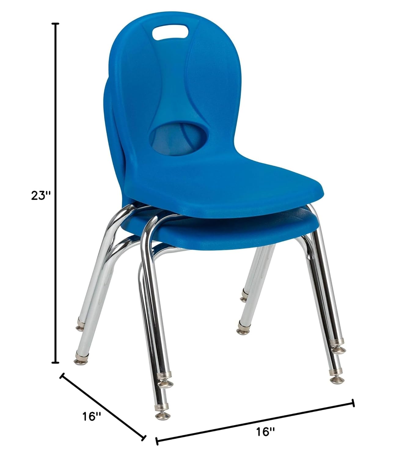 Learniture LNT-114-CSW-BB Learniture Structure Series School Chairs for Classroom, 14" Seat Height, Brilliant Blue, Pack of 4