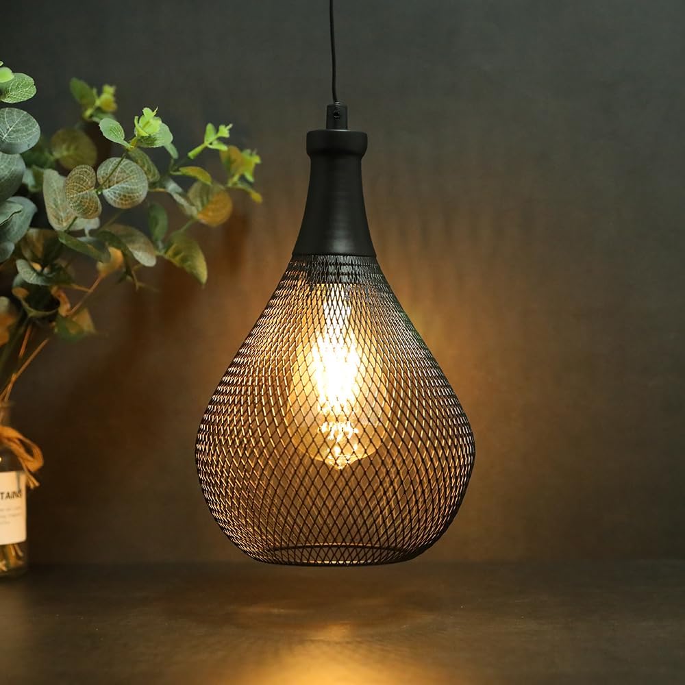 JHY DESIGN Hanging Lamp Battery Operated Cordless Hanging Light Great for Parties Patio Events for Indoors Outdoors(Teardrop Shape)