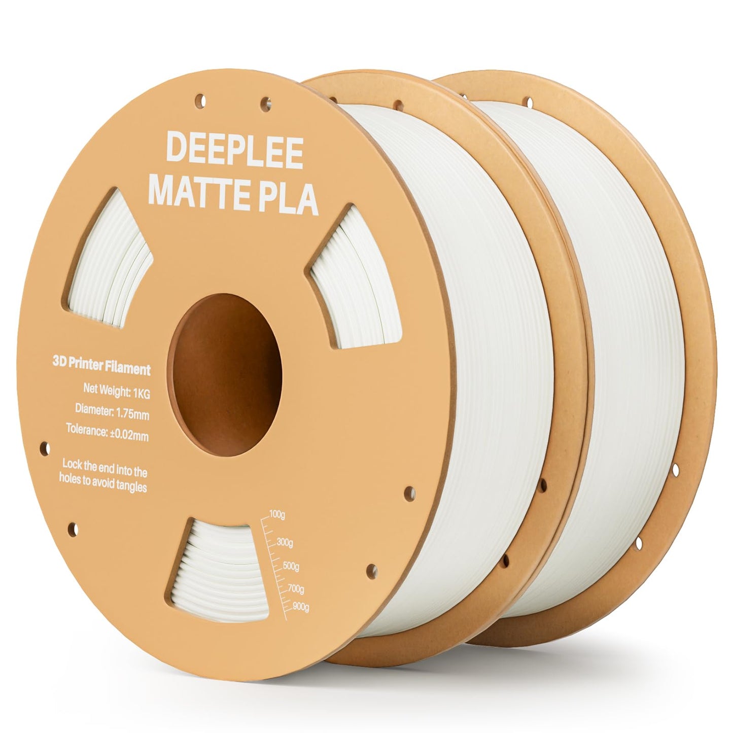 DEEPLEE Matte PLA Filament 1.75mm, 3D Printer Filament Dimensional Accuracy +/- 0.02mm, No Clogging, Higher Toughness, Cardboard