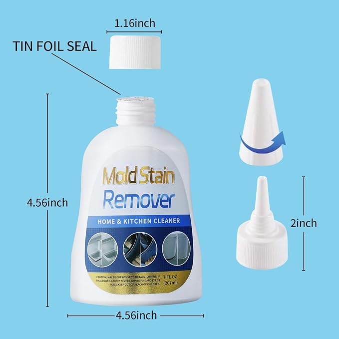 Home Remover Gel, Multi Home Stain Cleaning Gel, Heavy Duty Stain Cleaner for Washing Machine, Refrigerator Strips, Bathroom Grout, Sink, Shower, Caulk, and Front Loader Seal (7 fl oz)