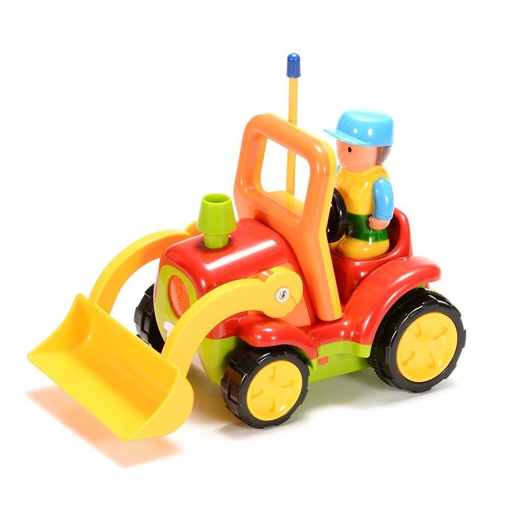 Haktoys Remote Control Bulldozer Toy for Toddlers – Easy RC Construction Tractor with Blade for Boys & Girls Ages 18 Months and Up | First Remote Control Vehicle for Kids