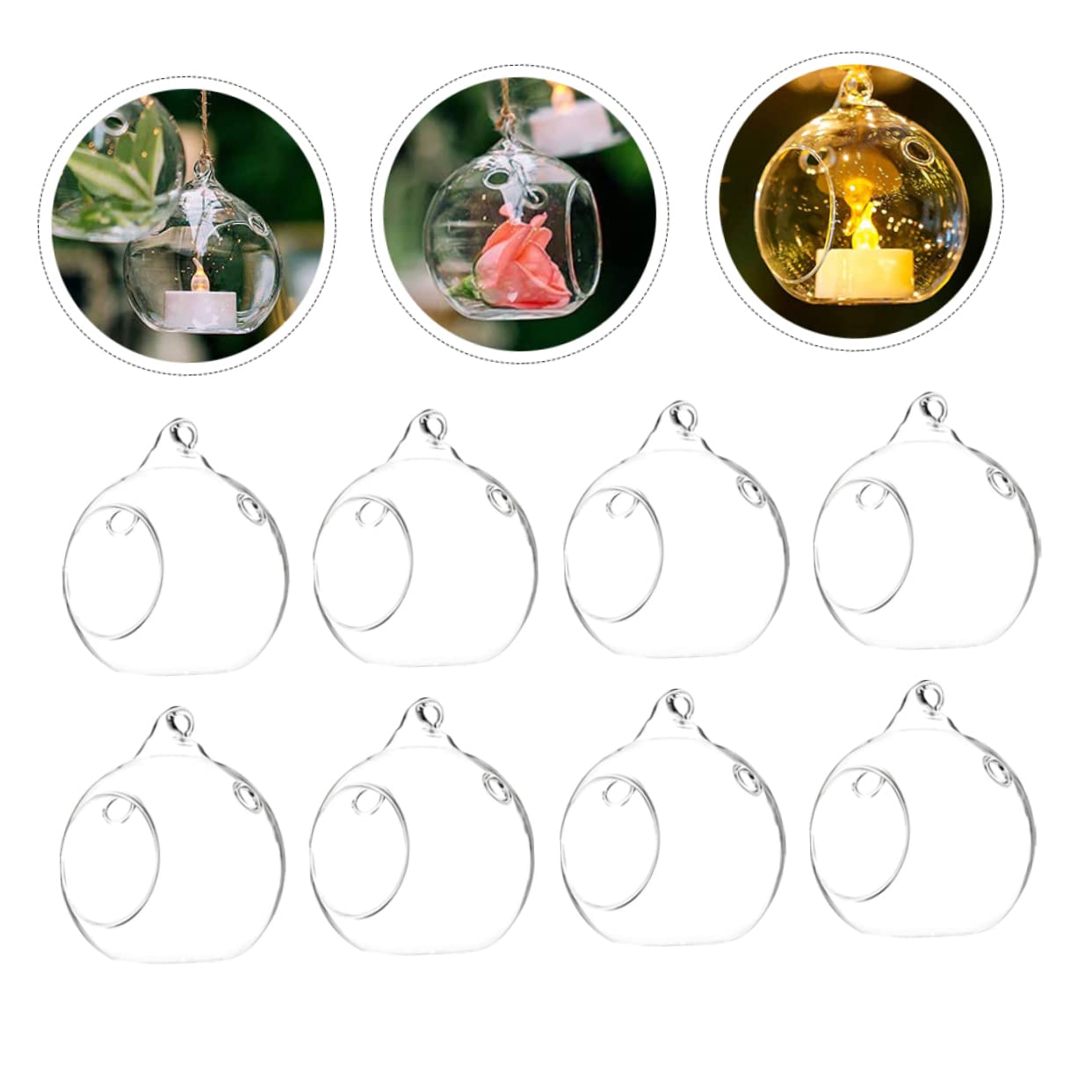 BESTOYARD 20pcs Glass Tealight Holder Modern Hanging Candle Stand for Weddings Home Decor and Centerpieces Versatile Glass Terrarium for Candles and Plants