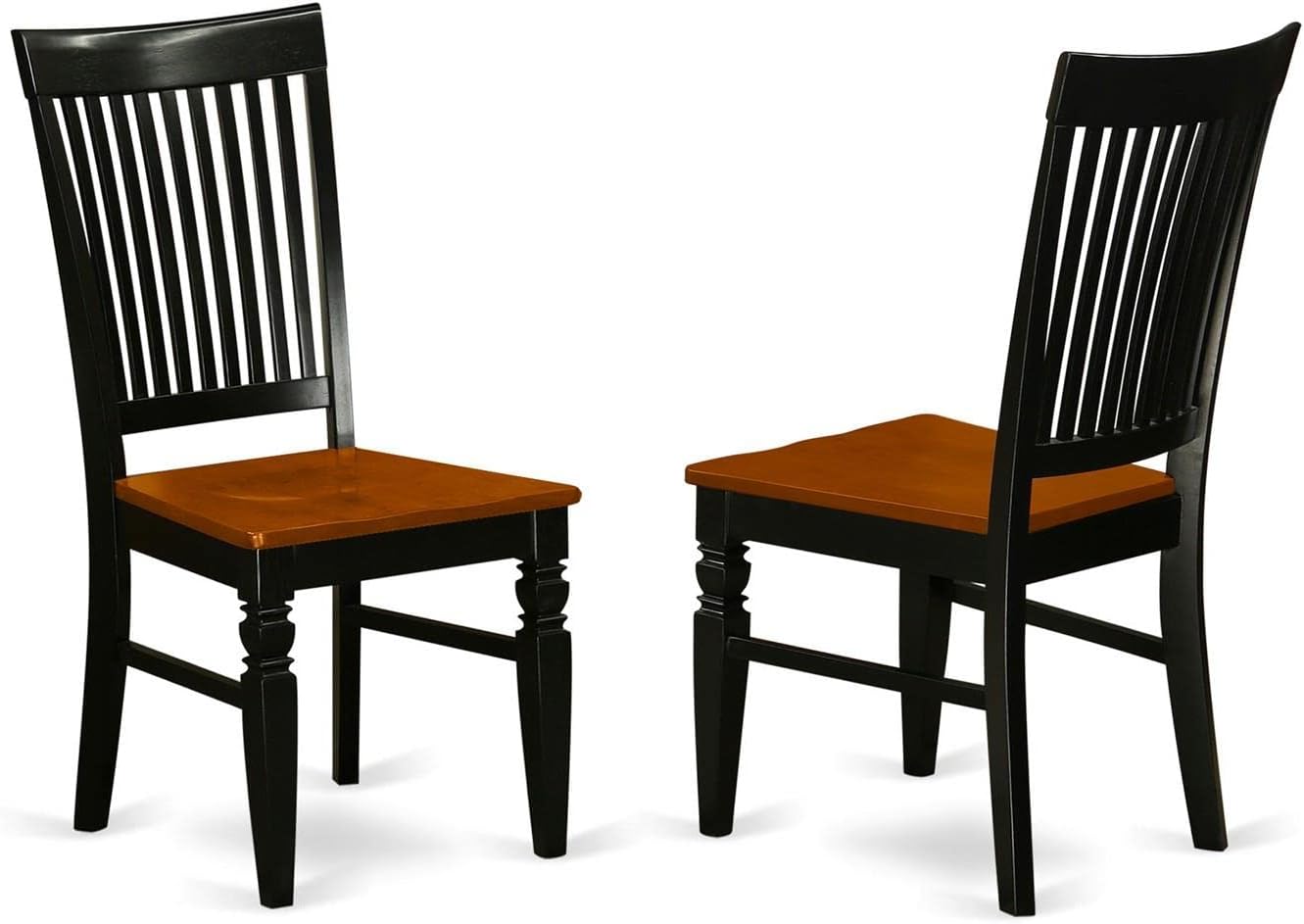 East West Furniture SUWE3-BCH-W 3 Piece Dining Room Furniture Set Contains a Round Kitchen Table with Dropleaf & Shelves and 2 Dining Chairs, 42x42 Inch, Black & Cherry