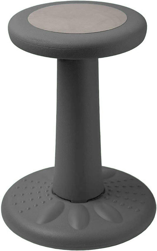 ActiveChairs Kids Wobble Stool, Flexible Classroom Seating Improves Focus, Posture & Helps ADHD/ADD. Get The Wiggles Out Active Fidget Desk Chairs, Pre-Teen 17.75" Chair, Ages 7-12, Grey