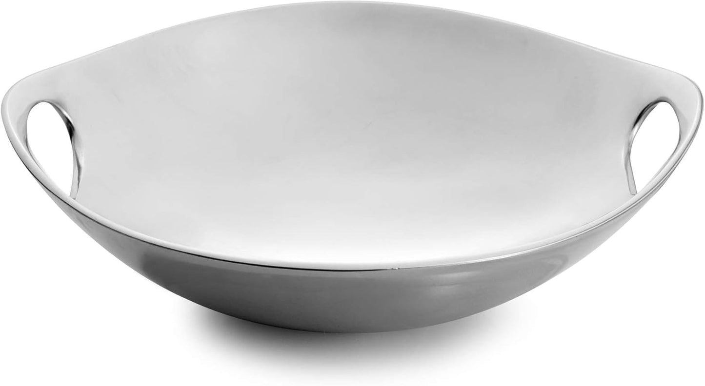 nambe Handled Bowl | Made of Metal Alloy | 10 Inch Serving Bowl for Snacks, Nuts, and Fruit | Use for Countertop Display and Home Bar Décor | Designed by Neil Cohen