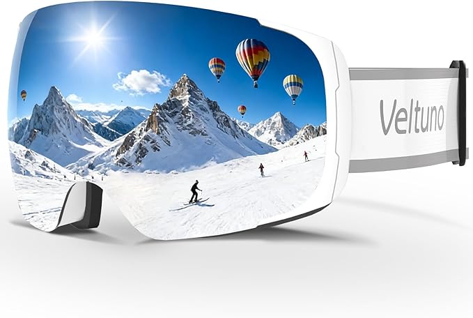 Ski Goggles for Men Women Adult & Youth, OTG Snowboard Goggles Anti Fog, Snow Goggles UV Protection Wide Vision
