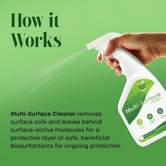 Good Salt Home Multi-Surface Cleaner, Everyday Surface Spray for Home and Workspaces, Continuous Cleaning Action, Made in the USA, 32 Ounce Bottle
