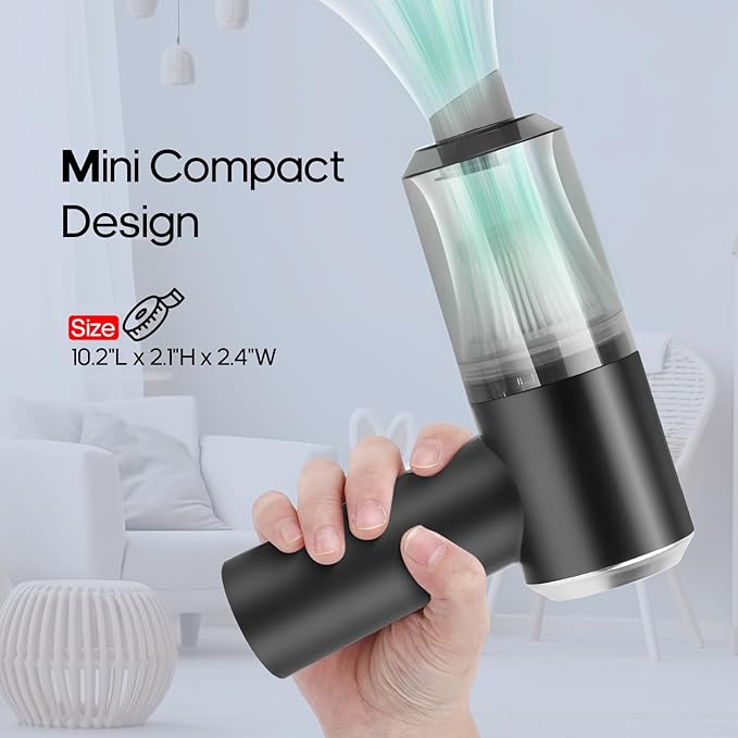 Mini Portable Vacuum Cleaner, Keyboard Wireless Handheld Vacuum with Brush Motor 4500PA High Power and TypeC, for Car,Office and Home Cleaning /V01/Black
