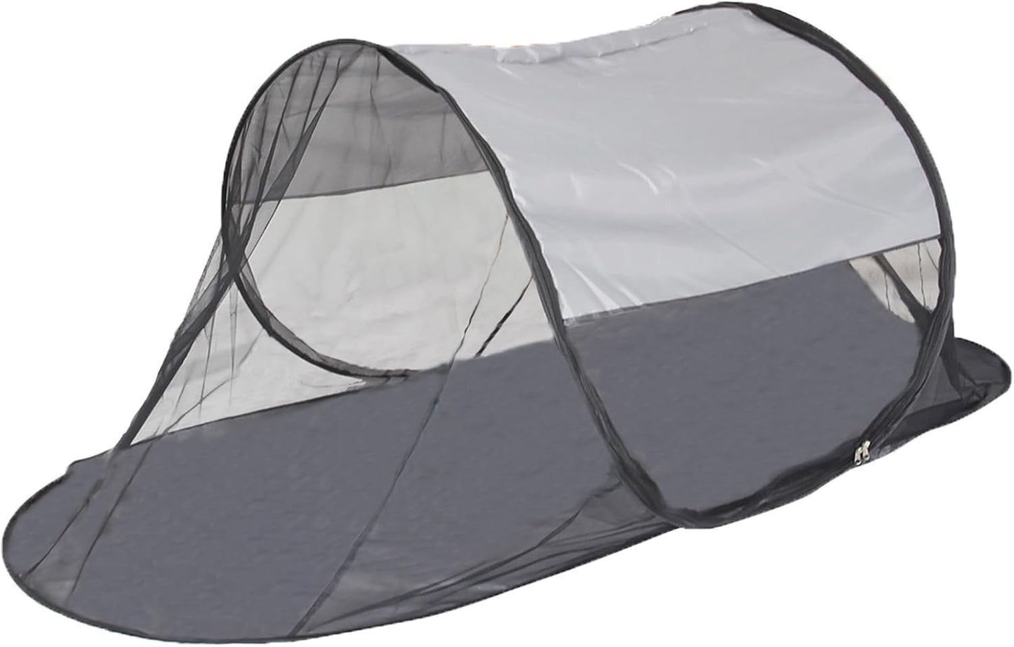 CMINGJ Large Pop Up Mosquito Tent, Portable Foldable Mosquito Net with Bottom for Bed, Camping, Travel, Patio, Suitable for Outdoor Indoor (78 * 28 * 27inch) (Gray Bottom & Gray Top)
