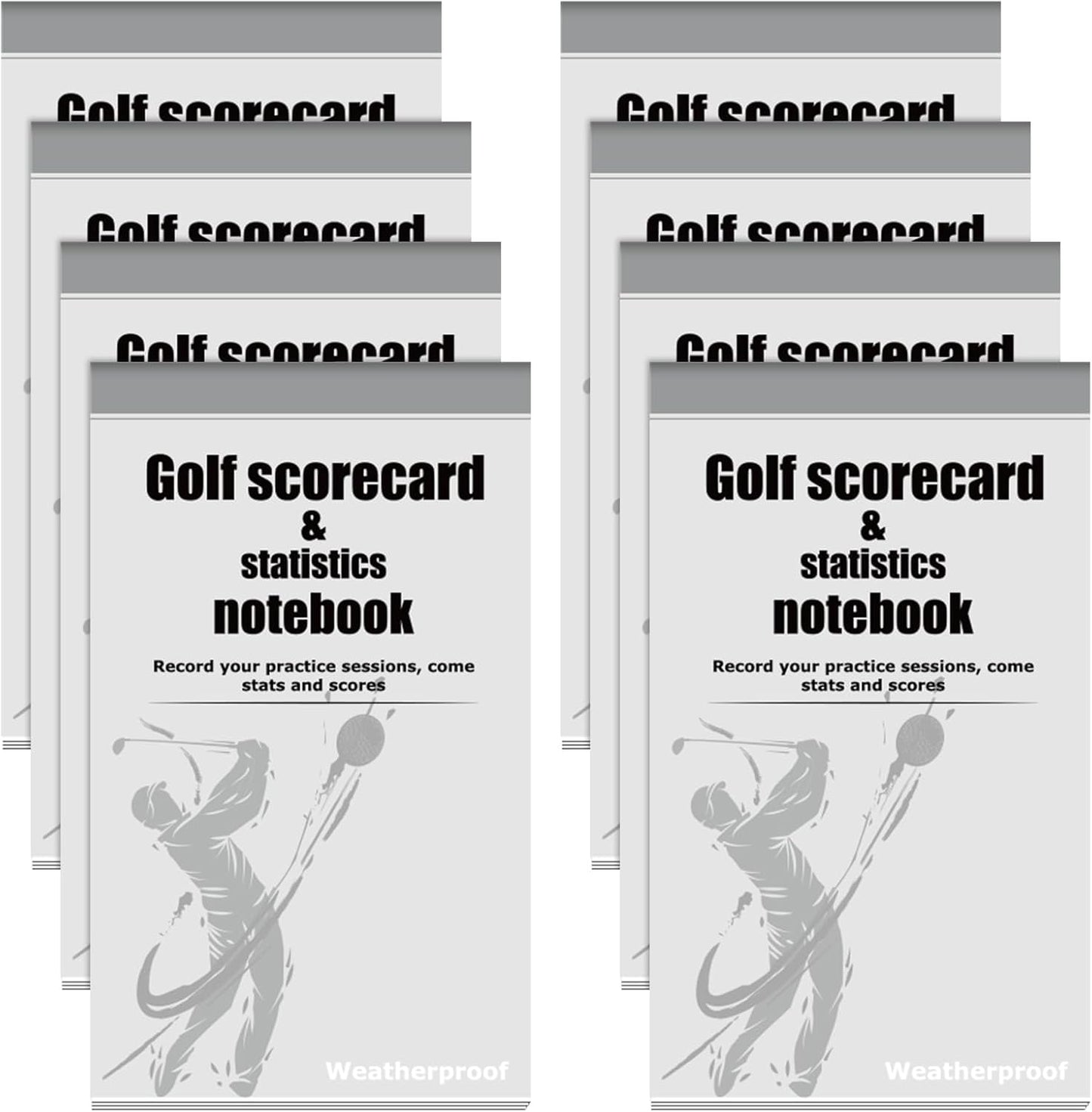 Glenmal 8 Pcs Golf Yardage Book with Golf Scorecard Book Notebook Pocket Size, Journal, Log Book, Score Book, Notepad for Golfers Men Women Golfing Game Scorebook Supplies