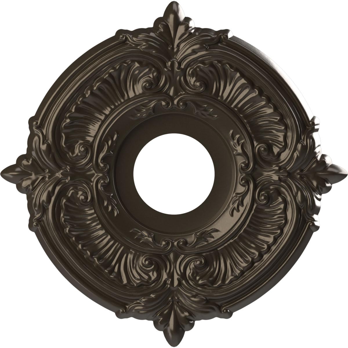 Ekena Millwork 13Od X 3 1/2Id X 3/4P Attica Thermoformed Pvc Ceiling Medallion (Fits Canopies Up To 5), Metallic Dark Bronze