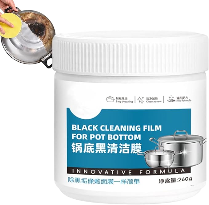 Burnt Pan Cleaner, Safe & Easy Application, 260g, Cookware Degreaser Paste, Cookware Deep Cleaning Paste, Stubborn Oil Removal, Powerful Degreasing Formula, for Stove, Oven, Grill, Cooktop, Microwave