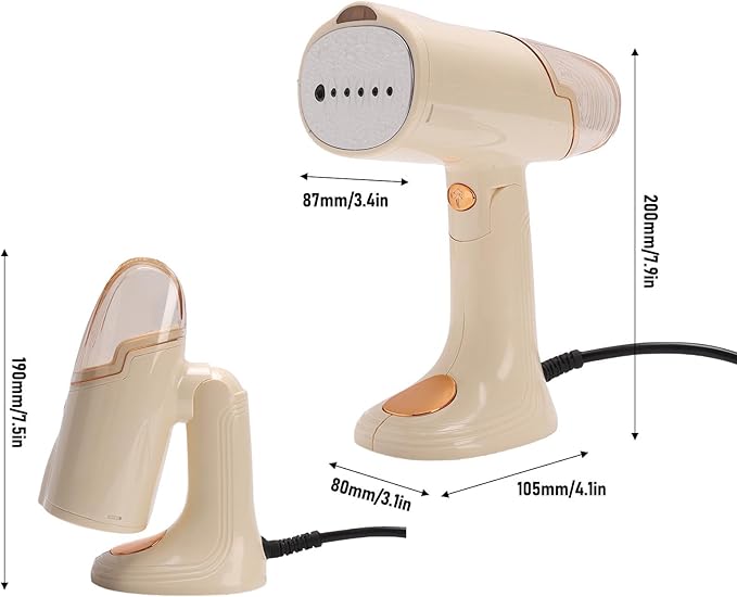 TOPINCN Handheld Garment Steamer for Clothes, 1500W Powerful Steamer Travel Steam Iron, Foldable Portable Steaming Machine Garment Fabric Wrinkles Remover for Home & Travel