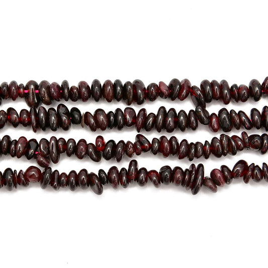 PLTbeads 5-8mm Natral Healing Gemstone Waist Bracelets Necklace Kit Irregular Stone DIY Crafts Design Jewelry Making 1 Strand per Bag Approxi 34 inch (Red Garnet Chips)