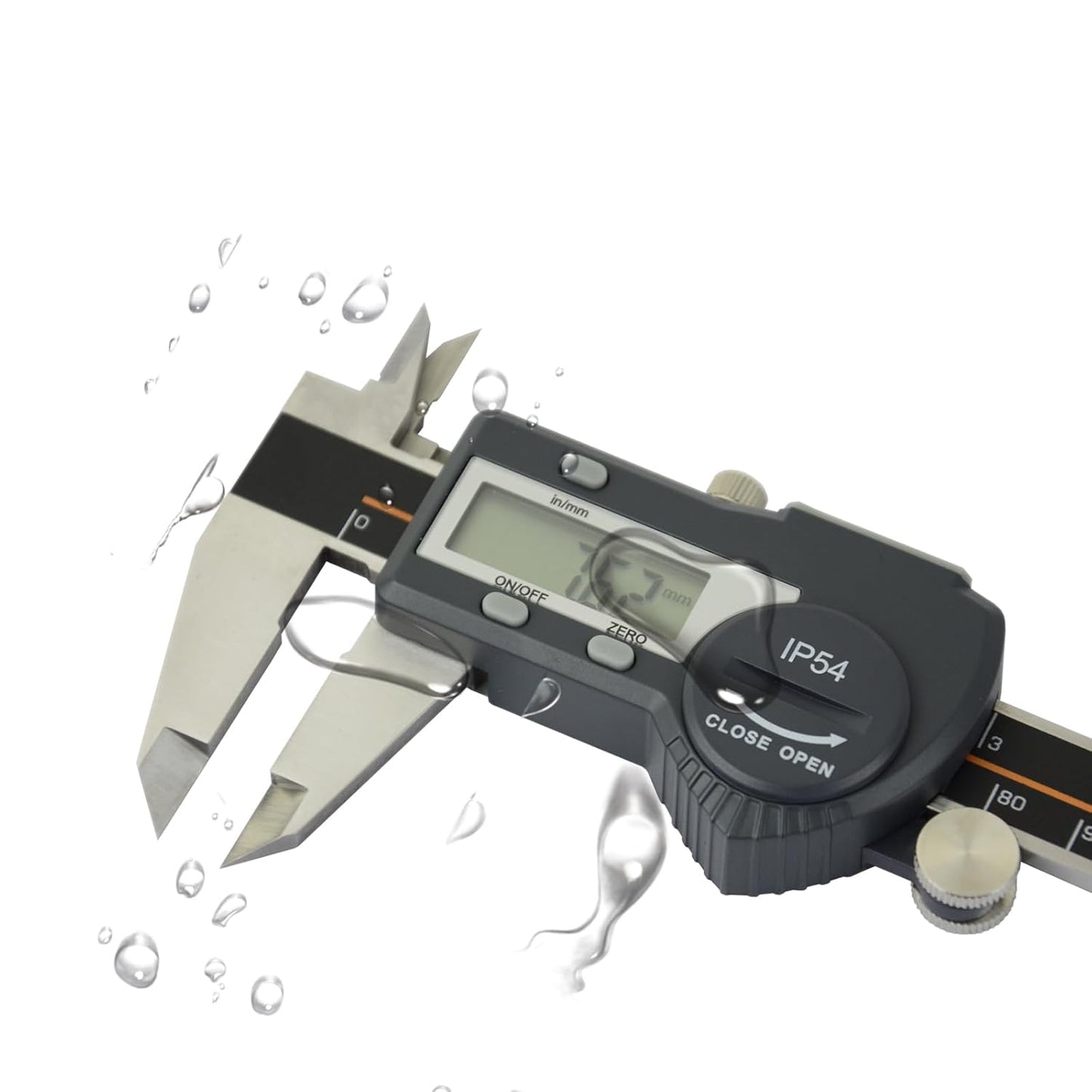 AICEY Digital Caliper Measuring Tool, IP54 Waterproof Stainless Steel Electronic Caliper with Large LCD Display Digital Micrometer, Available in 6in/150mm (ACE-KC15)