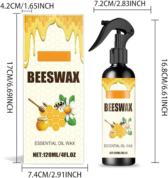 Beeswax Spray Furniture Polish,Natural Beeswax Care Spray & Restorer,Bees Wax Polish For Living Room,Kitchen and Wooden Furniture Floors (2PCS)