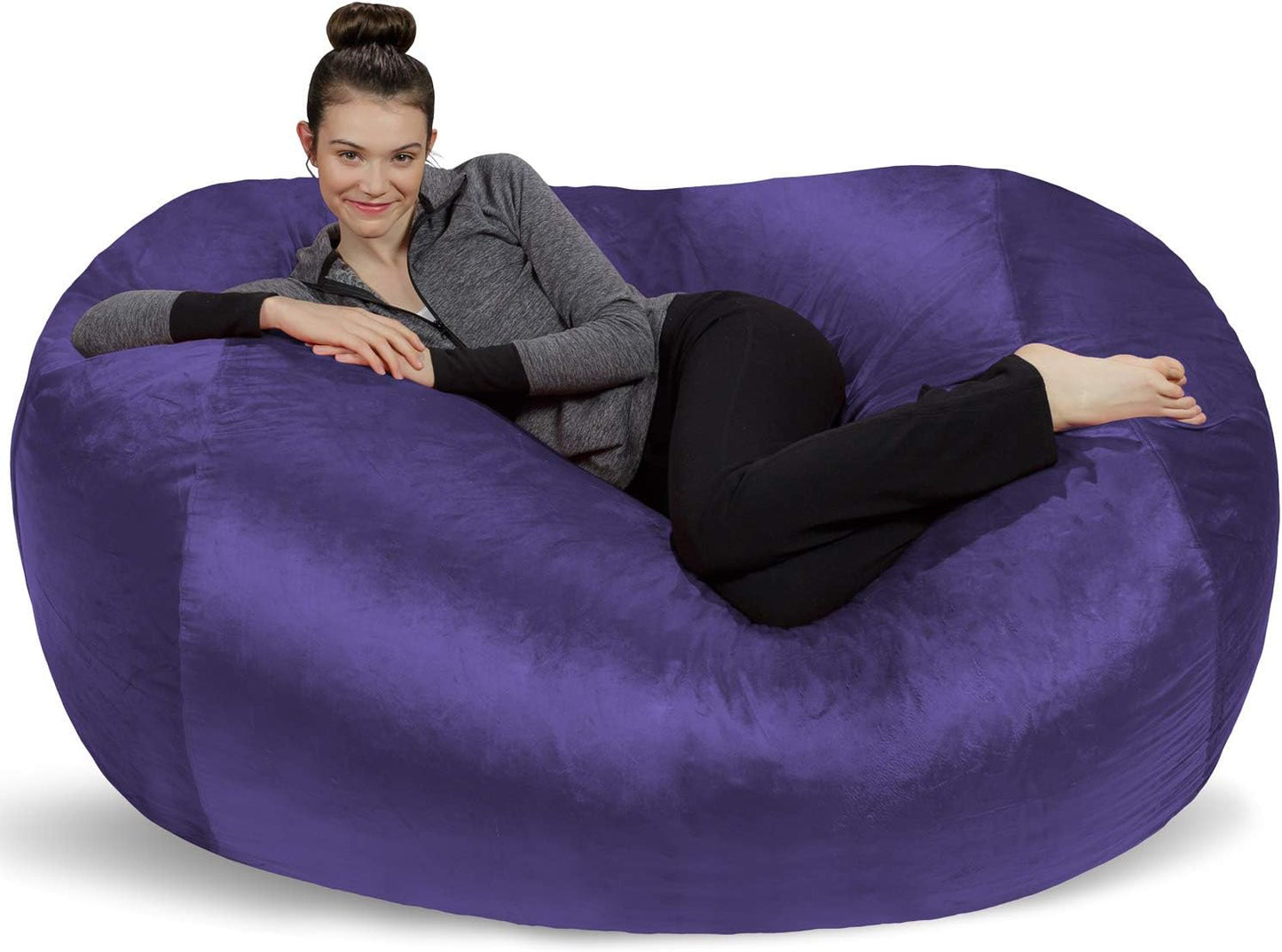 Sofa Sack Bean Bag Chair Cover, 6-Feet, Purple