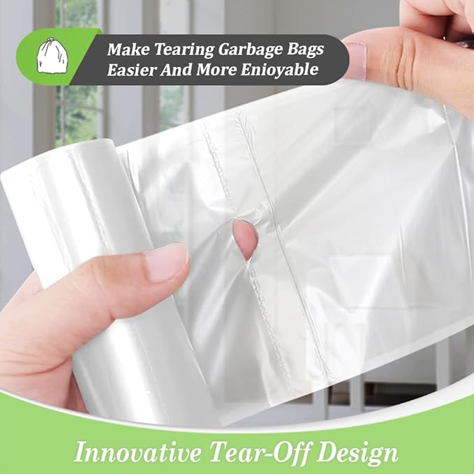 16 Gallon 120 Counts Strong Tall Kitchen Trash Bags,Fit 13,15,16,18,20Gal,Garbage Bags by Teivio, Unscented,Bin Liners, Plastic Bags for home,for Bathroom,Office,Industrial,Commercial, Clear
