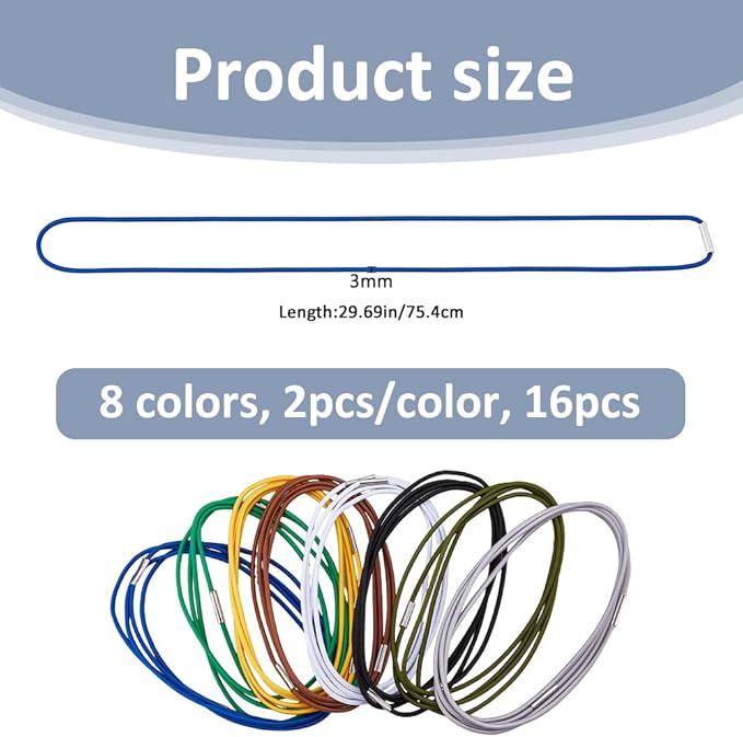 SUPERFINDINGS 16Pcs 8 Colors Elastic Garbage Can Bands PVC Adjustable Large Trash Can Bands Trash Cans Bag Holder Straps Garbage Box Straps for Home and Office, Length:75.4cm/29.7"