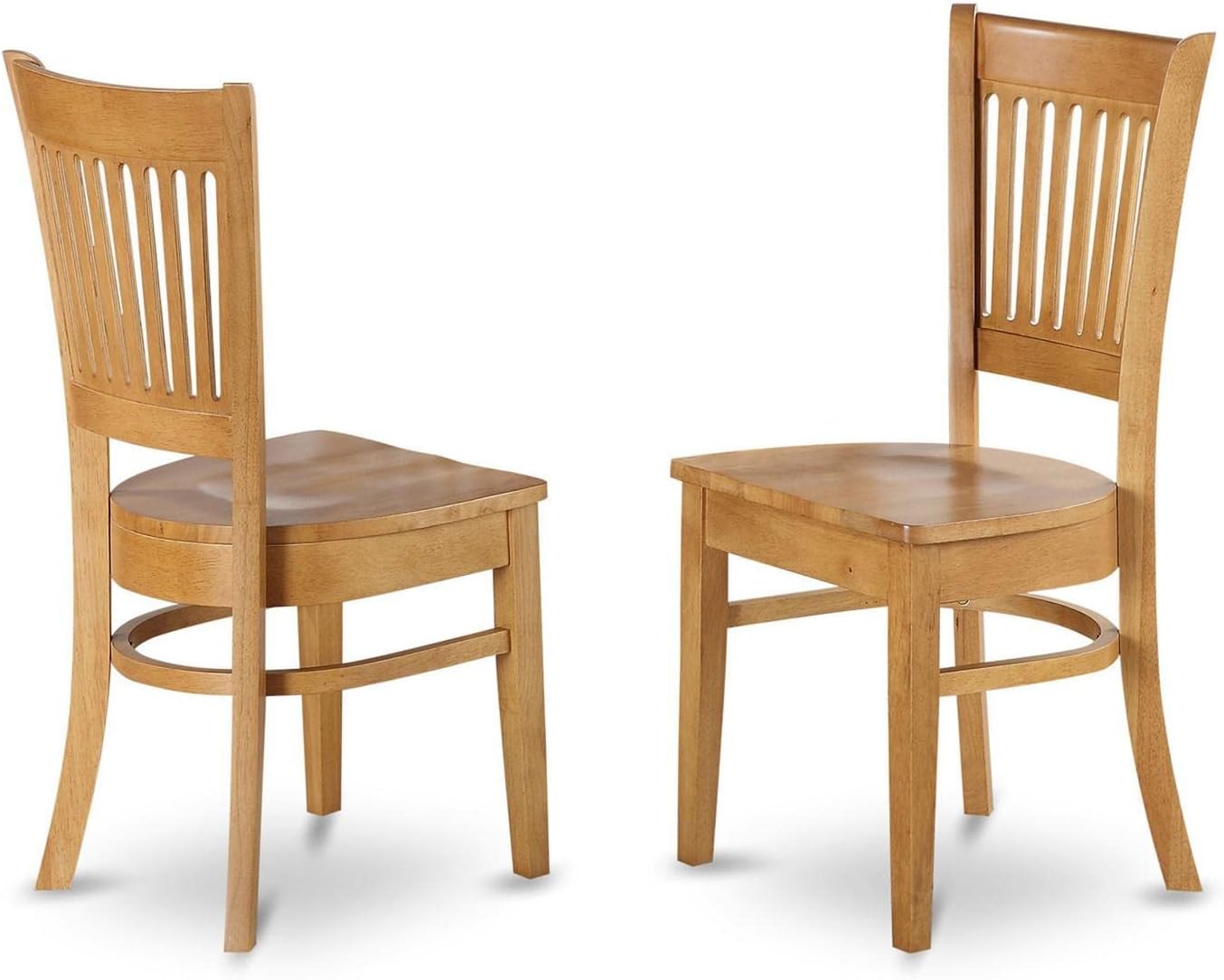 East West Furniture DLVA3-OAK-W 3 Piece Dining Table Set for Small Spaces Contains a Round Dining Room Table with Dropleaf and 2 Wooden Seat Chairs, 42x42 Inch, Oak