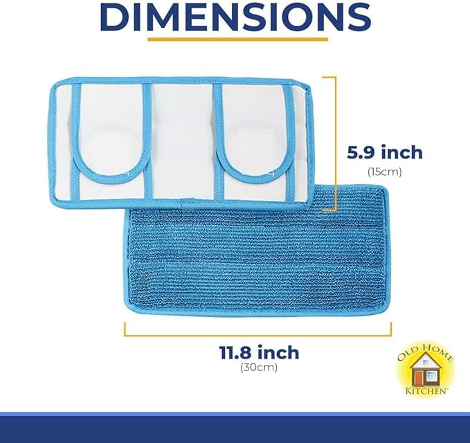 Microfiber Reusable Mop Pad | Durable Machine Washable Floor Cleaning Pads | Swiffer Compatible Dry Mop Pads (4 Pack)