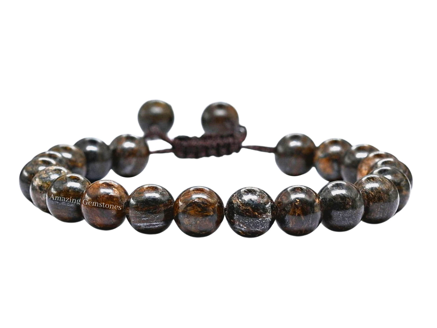 Amazing Gemstone Bronzite Bracelet for Women Men's Gifts - Protection Healing Crystal Bracelet - 8mm Gemstone Beaded Adjustable Bracelet Pulseras Para Hombres Mujer Stocking Stuffers