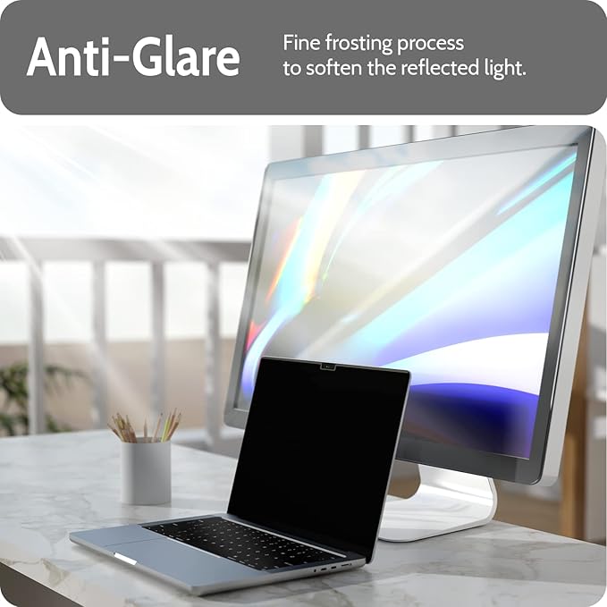 Magnetic Privacy Screen for MacBook Pro 14 Inch (2021-2025, M1, M2, M3, M4, M5), Removable Matte Blue Light Glare Filter for Mac Pro 14.2" Laptop Computer