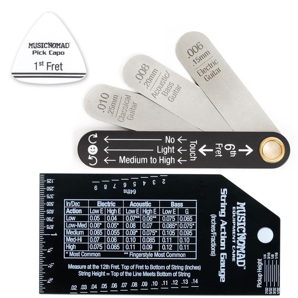 MusicNomad Truss Rod Gauge & String Action Gauge Combo Bundle (MN614)
