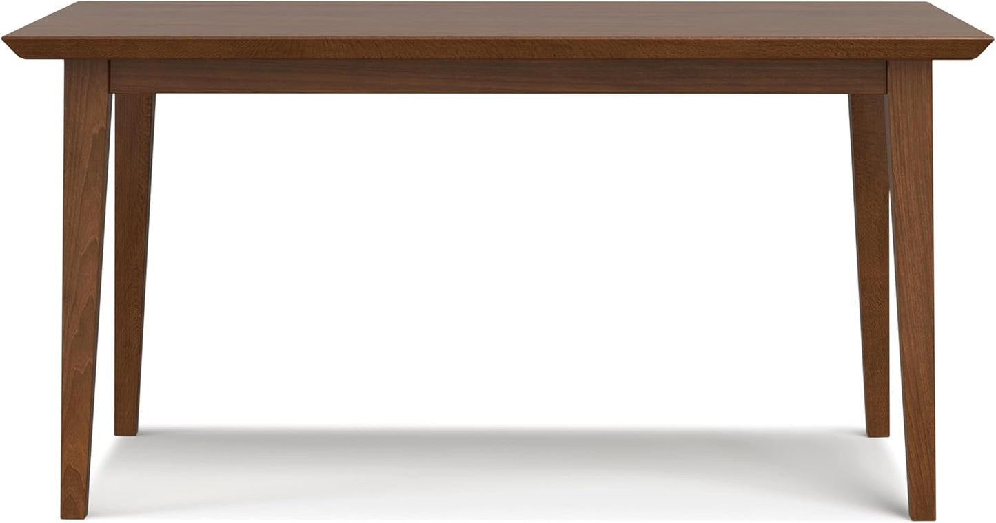 SIMPLIHOME Colby Dining Table, Solid Wood Walnut Veneer in Walnut, 60 x 36 inches, Contemporary-Style Rectangular Kitchen Table for up to 6 People