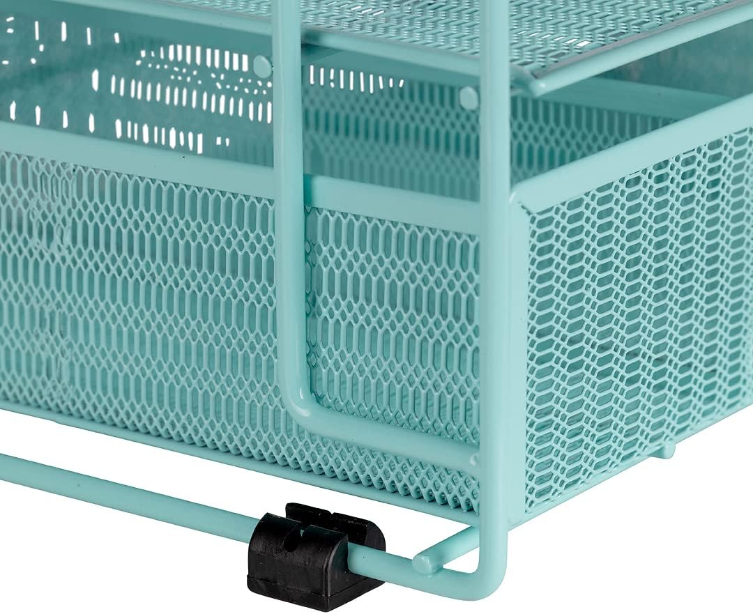BLU MONACO Mint Green Desk Organizer with File Sorters & Drawer – Workspace Organizer for Office Supplies, Paper, Devices & Folders