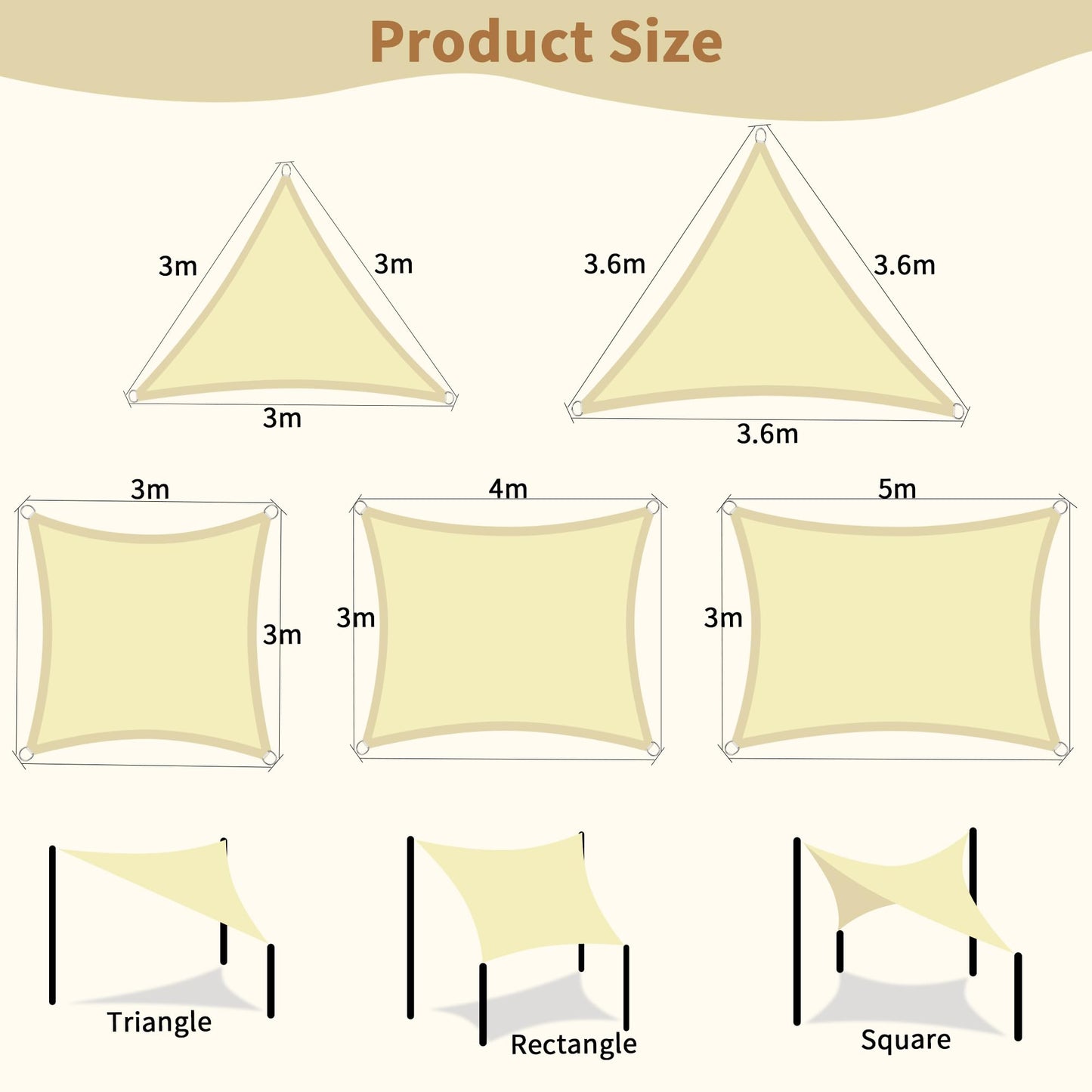 KALINCO Sun Shade Sail, Waterproof Shade Sail, 10'x13' Rectangle Sunscreen Awning Canopy, 95% UV Blocking Sun Shade Canopy with Free Rope for Outdoor Garden Patio Party Playground