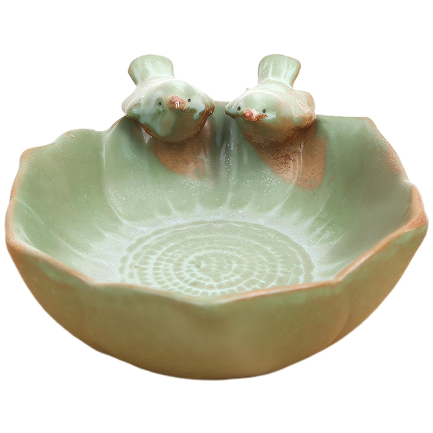 KUYYFDS Suculentas Pot with 2 Adorable Birds Planter DIY Flower Planting Garden Pots Ceramic Round Hollow Planter for Home Indoor Outdoor Garden Decor