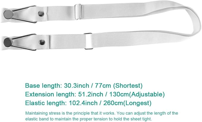 Bed Sheet Holder Straps- Adjustable Fitted Sheet Clips Bed Sheet Fastener Suspenders Elastic Gripper Holder Used for Bed Sheets,Mattress Covers, Sofa Cushion(Set of 4)