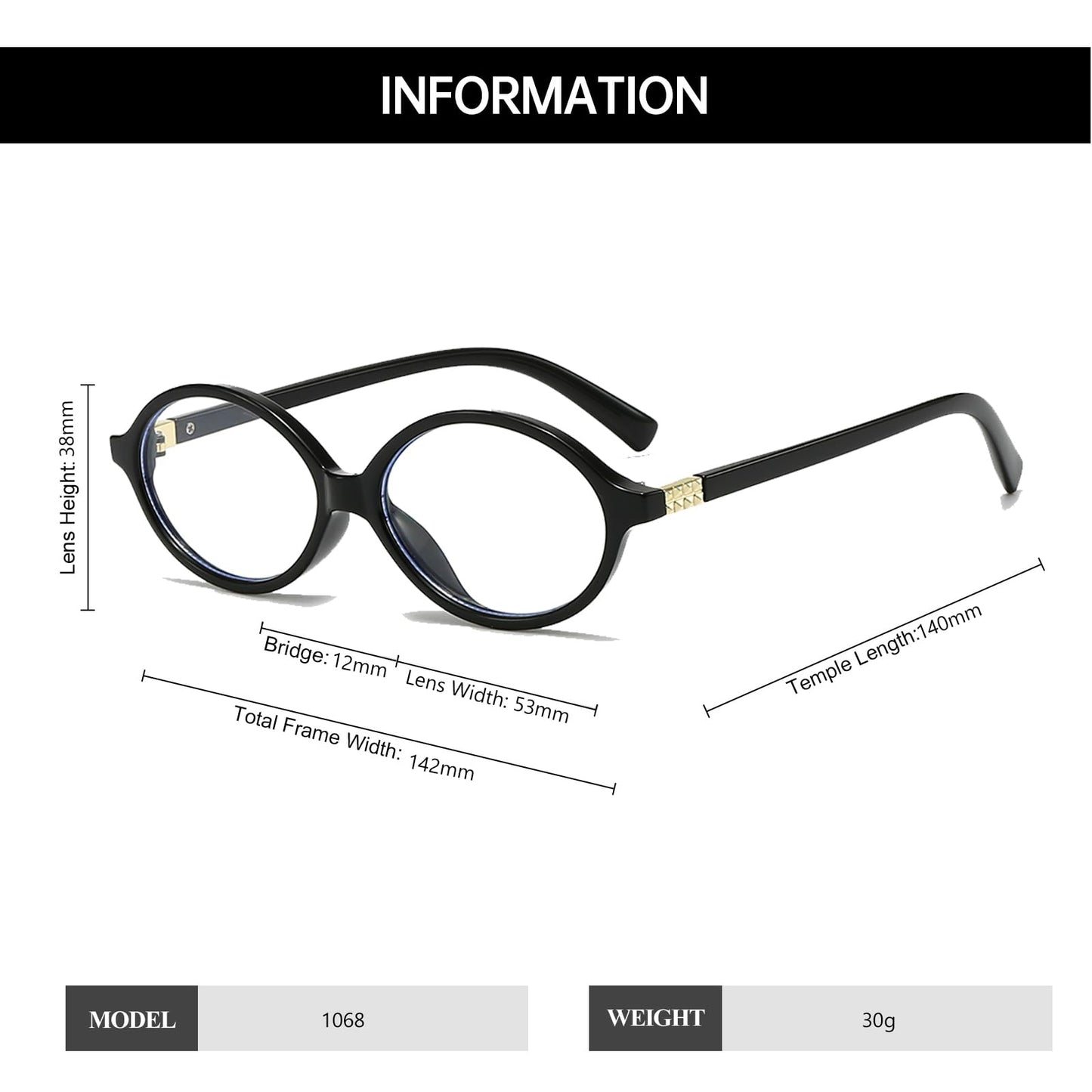 Yameize Small Oval Blue Light Blocking Glasses For Women Men Retro Clear Anti Blue Light Eyeglasses For Computer Gaming (Light B