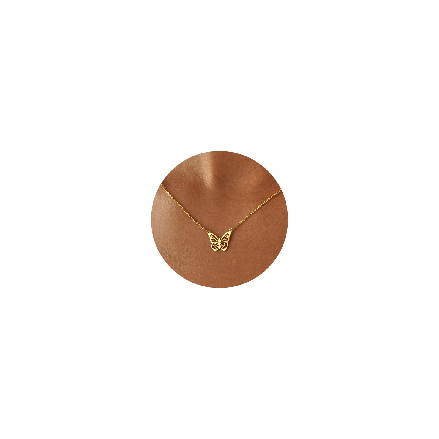 GUOKE Butterfly Necklaces for Women - Gold Butterfly Necklace 14K Gold Plated Dainty Butterfly Gold Necklace Jewelry for Women