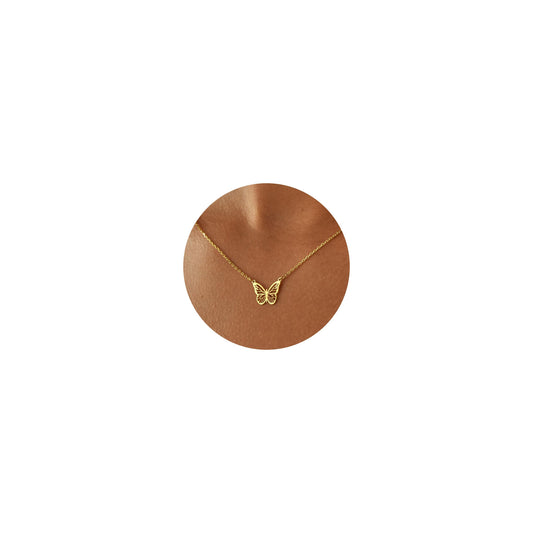 GUOKE Butterfly Necklaces for Women - Gold Butterfly Necklace 14K Gold Plated Dainty Butterfly Gold Necklace Jewelry for Women