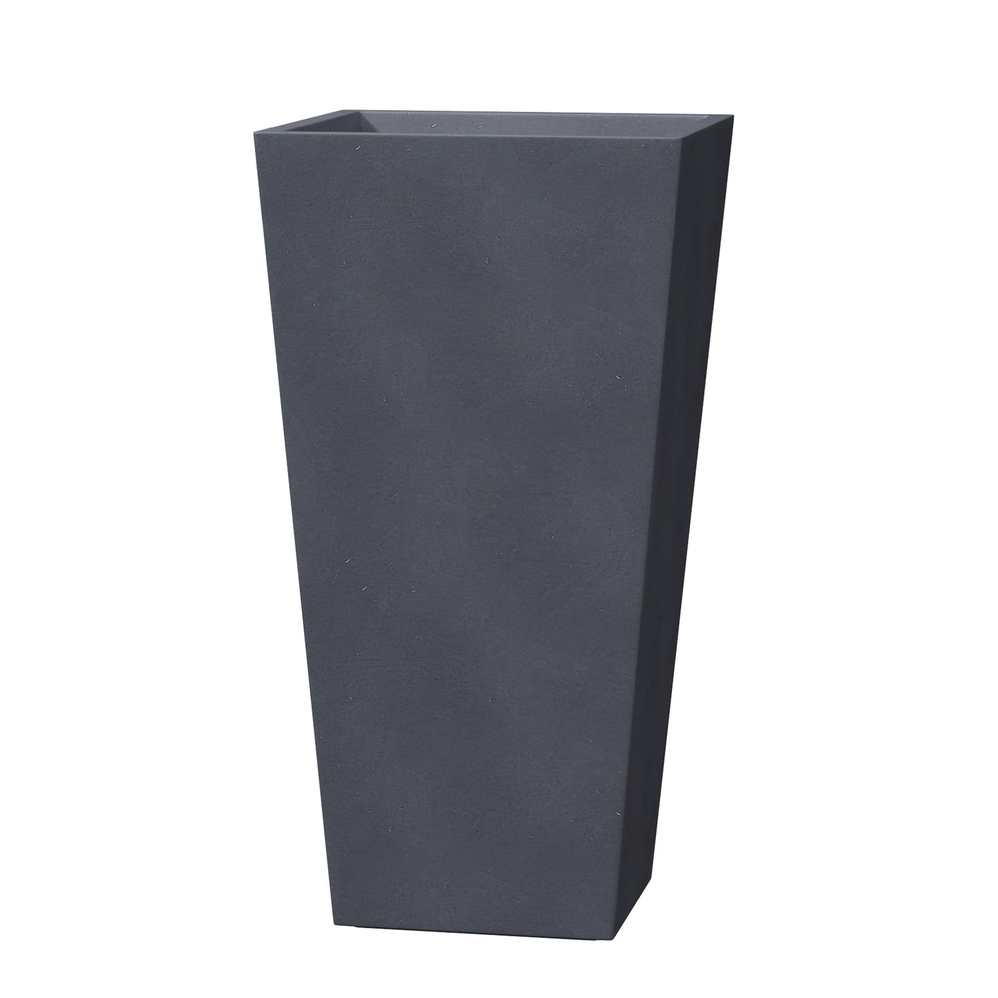 Kante 24.4 Inch Tall Tapered Concrete Planter, Modern Style Large Plant Pot with Drainage Hole and Rubber Plug for Patio, Backyard, Porch, Suitable for Indoor Outdoor Plants, Charcoal