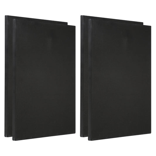 PATIKIL Paint Canvases Panel for Painting, 4 Pack 12x16 Inch Rectangle Wood Frame Stretched Blank Art Board Panels for Acrylic, Oil, Tempera Painting, Black