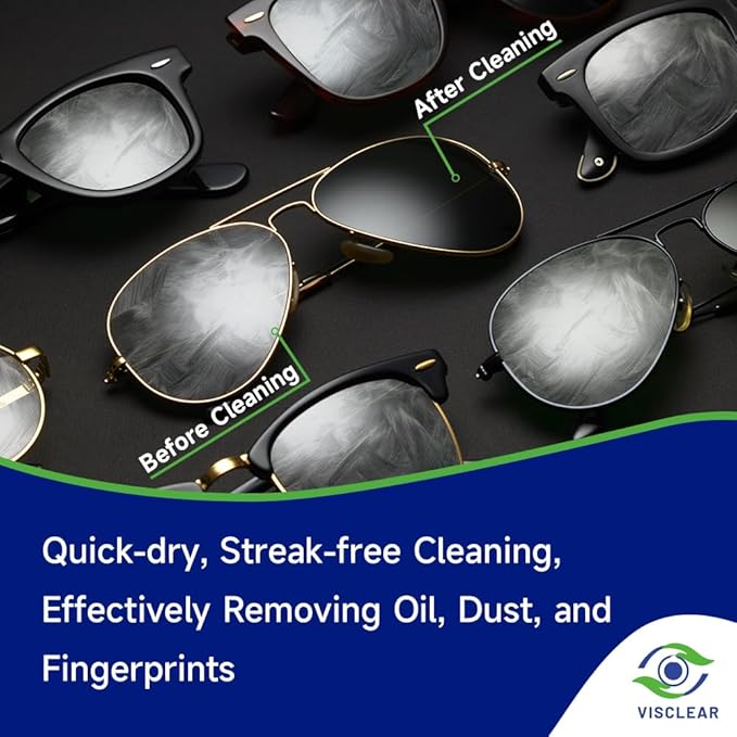Lens Wipes for Eyeglasses, 200 Counts, Extra Moist Individually Wrapped Eyeglass Cleaner Wipes, Safe from Scratches and Streak, Glass Wipes for Eyeglasses, Camera Lens & Electronic Screens